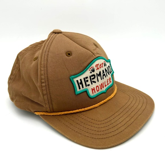 Howler Brothers Los Hermanos Howler Snapback Hat Brown Cotton Rope Trucker Cap - Picture 7 of 8